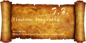 Tischler Henrietta névjegykártya